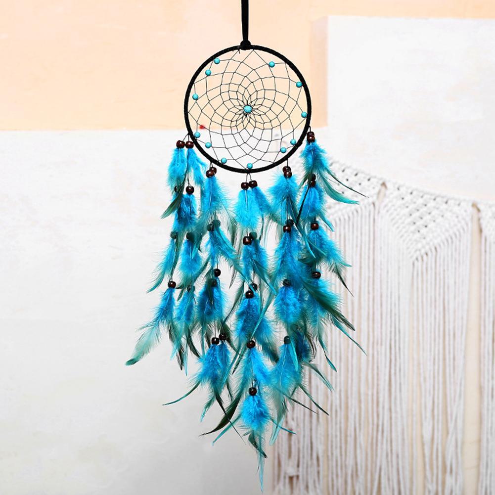 Attrape-rêves bohème pour chambre à coucher, pendentif plume, attrape-rêves national fait à la main, belle décoration murale, cadeau pour chambre de fille, fête, mariage, chambre d'enfant, décoration murale de chambre à coucher, cadeau de festival