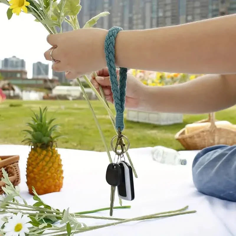 Porte-clés bracelet bohème fait main