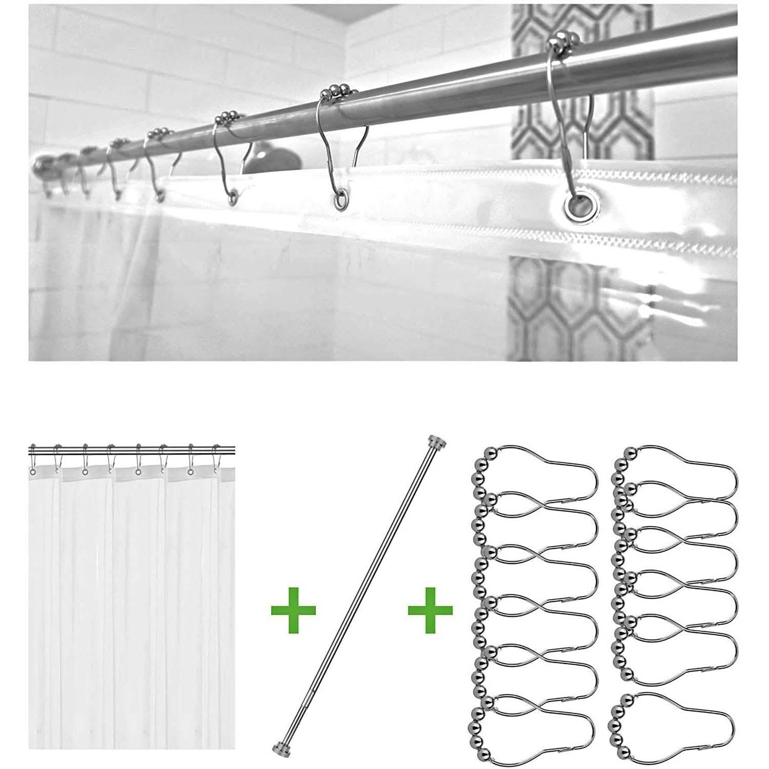 Ensemble rideau et tringle de douche Bolford