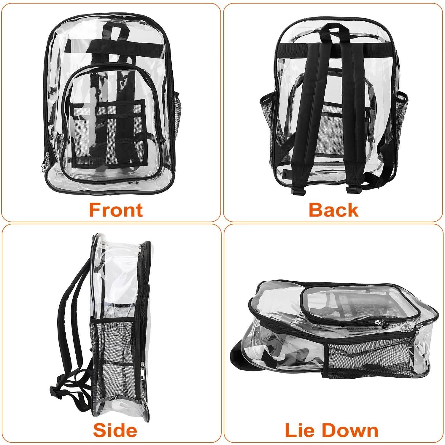 Sac à dos Transparent en PVC Étanche 20L avec Bretelles Renforcées