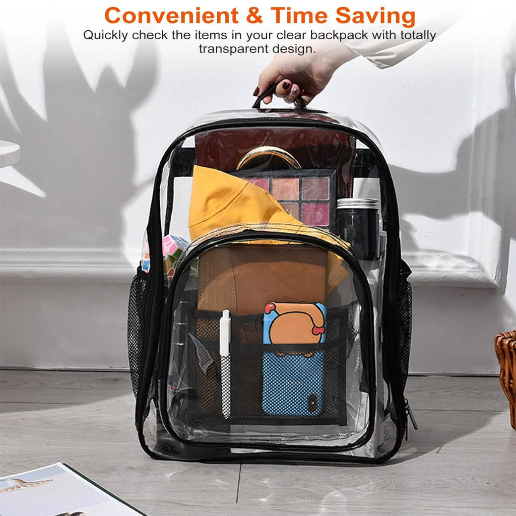 Sac à dos Transparent en PVC Étanche 20L avec Bretelles Renforcées