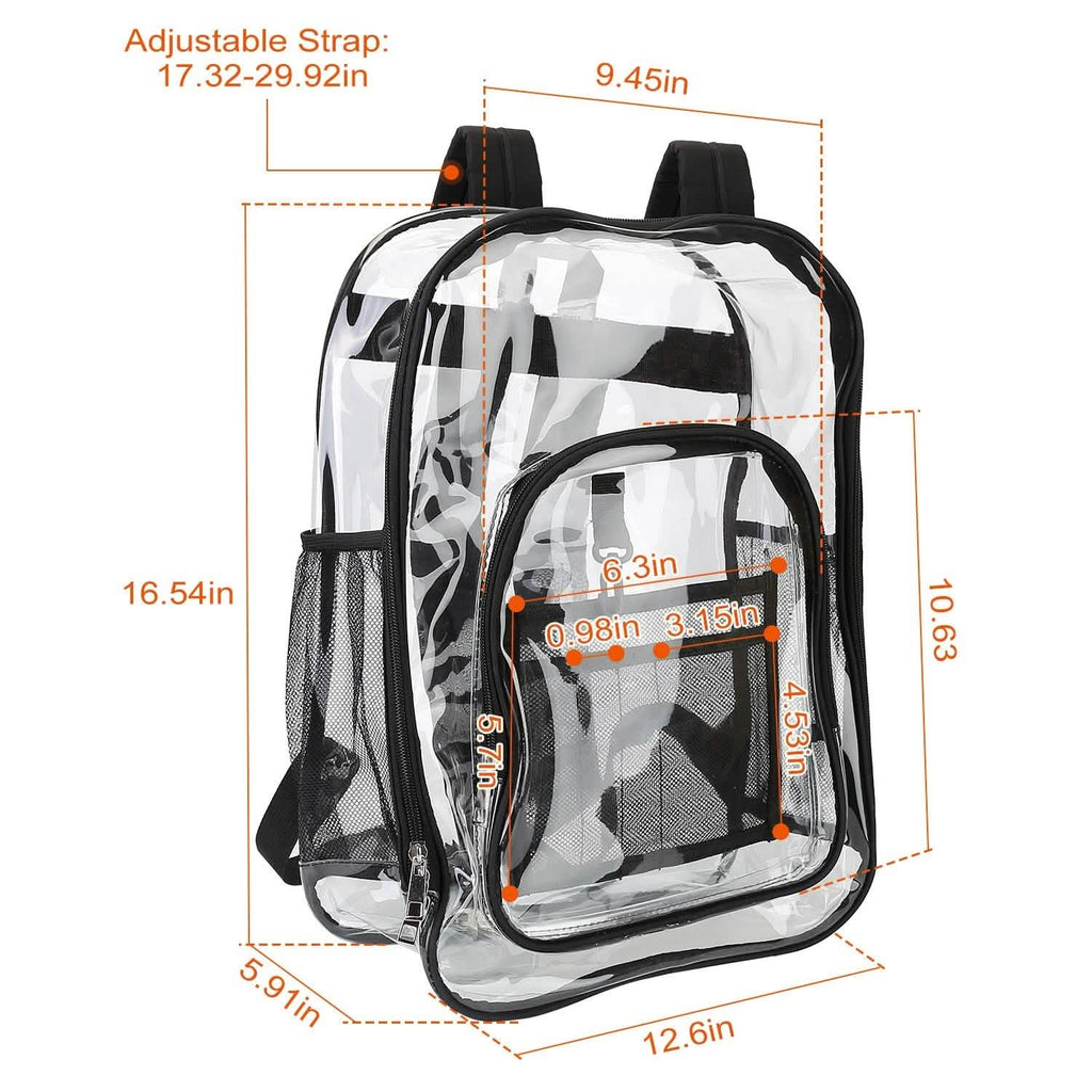 Sac à dos Transparent en PVC Étanche 20L avec Bretelles Renforcées