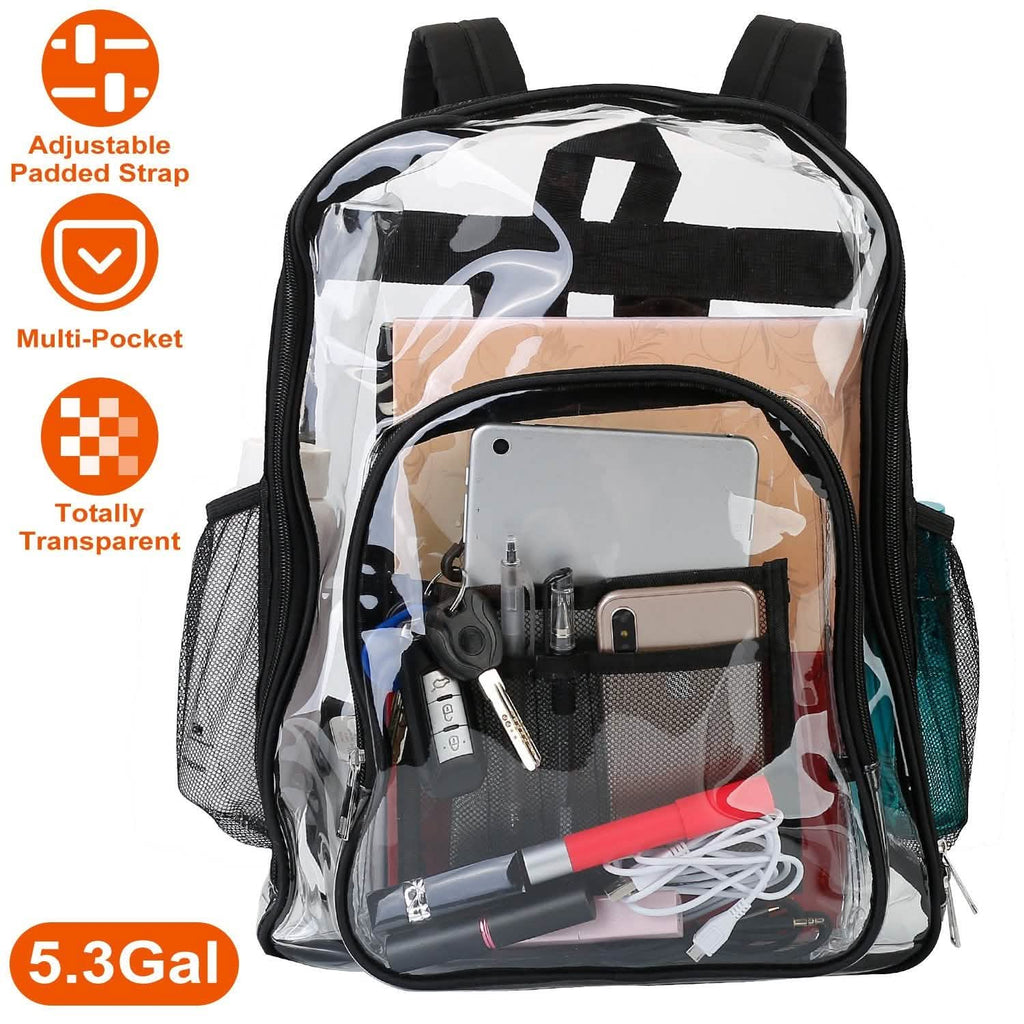 Sac à dos Transparent en PVC Étanche 20L avec Bretelles Renforcées