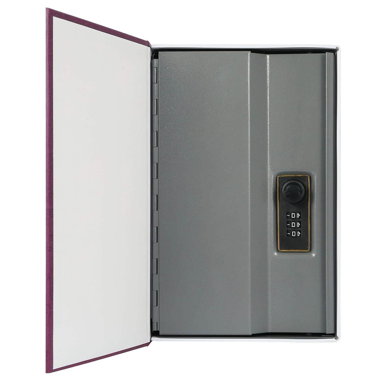 Coffre-fort livre avec boîte de rangement à serrure à combinaison à 3 chiffres