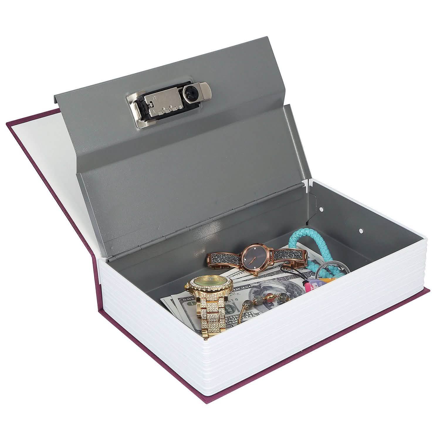 Coffre-fort livre avec boîte de rangement à serrure à combinaison à 3 chiffres