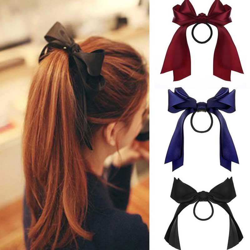 Accessoires Bandeaux Élastiques Nœud Papillon Mode Serre-tête Long Ruban Nœud Attache Cheveux Chouchous Porte-queue de Cheval Accessoires pour Femmes et Filles