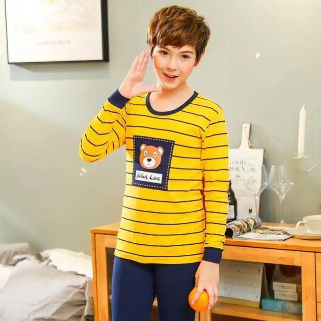 Pyjamas Coton Hiver Ensembles Enfants Vêtements de Maison Garçons Filles Pyjamas Nuit Adolescent Pyjamas Vêtements de Nuit Costume Confortable Fin Loisirs Détente Vêtements de Nuit pour Adultes Femmes Jogging Vêtements d'intérieur