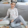 Pyjamas Coton Hiver Ensembles Enfants Vêtements de Maison Garçons Filles Pyjamas Nuit Adolescent Pyjamas Vêtements de Nuit Costume Confortable Fin Loisirs Détente Vêtements de Nuit pour Adultes Femmes Jogging Vêtements d'intérieur