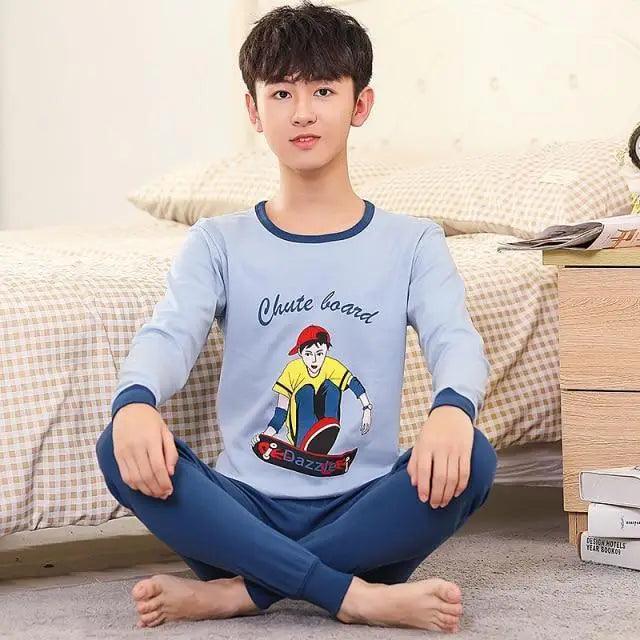 Pyjamas Coton Hiver Ensembles Enfants Vêtements de Maison Garçons Filles Pyjamas Nuit Adolescent Pyjamas Vêtements de Nuit Costume Confortable Fin Loisirs Détente Vêtements de Nuit pour Adultes Femmes Jogging Vêtements d'intérieur