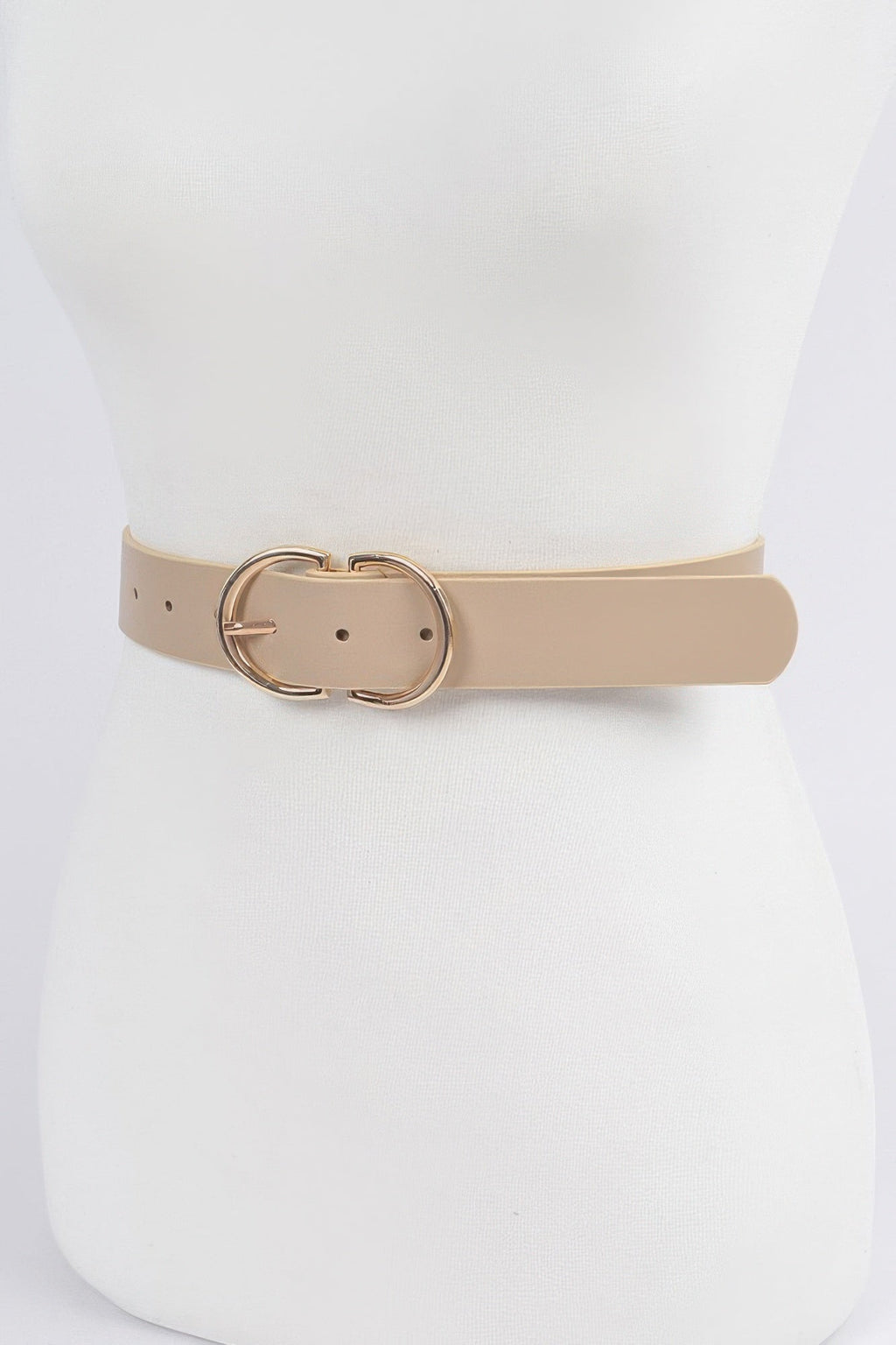 Ceinture tressée gaufrée à deux boucles rondes