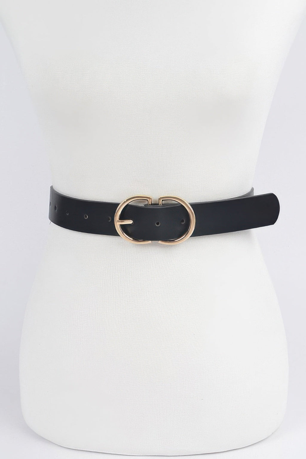 Ceinture tressée gaufrée à deux boucles rondes