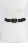 Ceinture tressée gaufrée à deux boucles rondes
