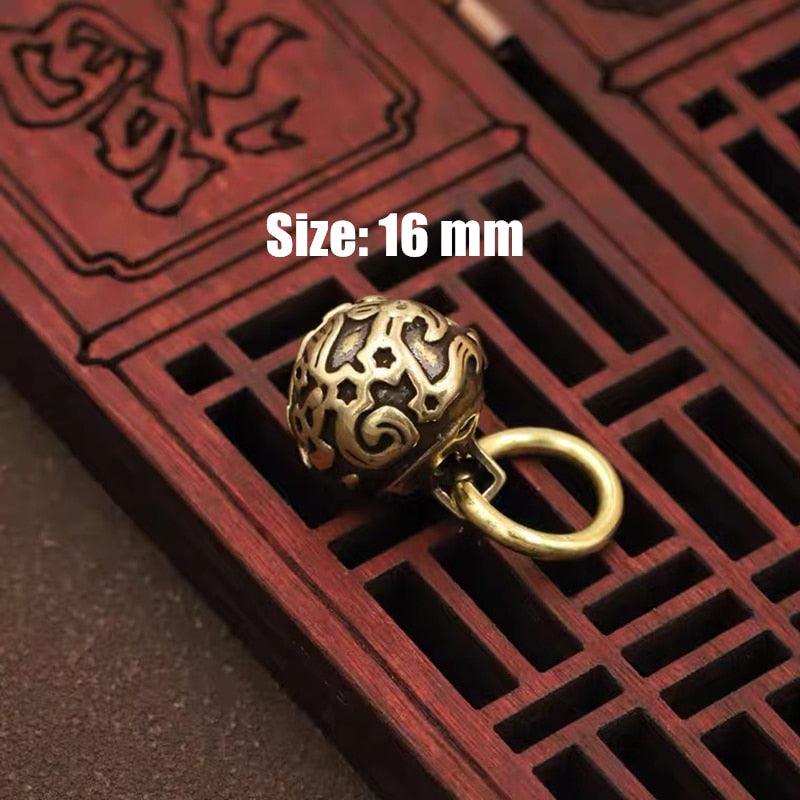 Carillon éolien en laiton moulé sous pression, cloche à bouton, cloche en bronze, cadeau de décoration d'intérieur, pendentif, carillon éolien en métal de lustre, marron