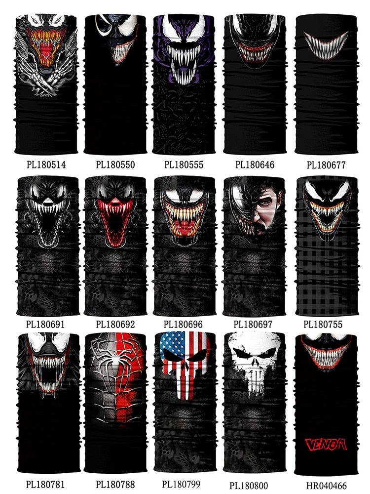 Masque Respirant Bandeau Cache-Cou Cyclisme Masque Facial Randonnée Foulards Bandeau Cagoule D'été Cache-Cou Tubulaire Buff Bandeau Écharpe Coiffe Vélo Demi-Masque Couvre-Visage Bandeau Venom Bonnet D'été Hommes Chapeau Coupe-Vent Foulards Cache-Cou