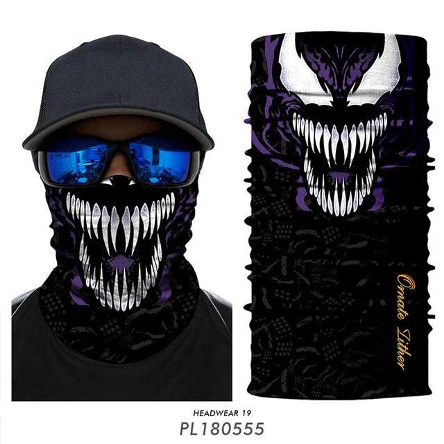 Masque Respirant Bandeau Cache-Cou Cyclisme Masque Facial Randonnée Foulards Bandeau Cagoule D'été Cache-Cou Tubulaire Buff Bandeau Écharpe Coiffe Vélo Demi-Masque Couvre-Visage Bandeau Venom Bonnet D'été Hommes Chapeau Coupe-Vent Foulards Cache-Cou