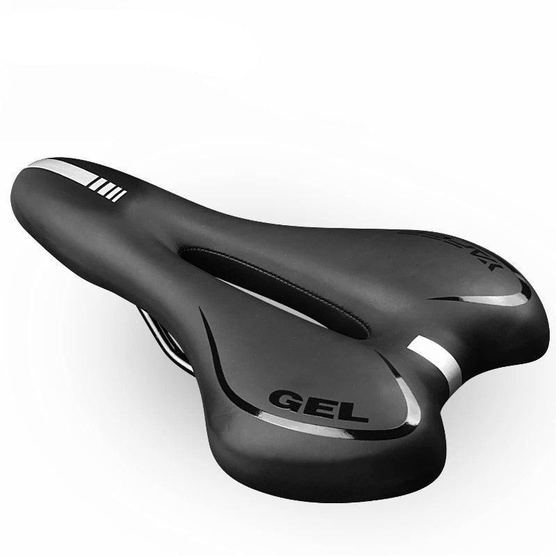 Siège de coussin en silicone respirant Surface en cuir PU Gel rempli de silice Selle de vélo confortable et antichoc Rembourrée Selle de vélo de route professionnelle étanche pour hommes