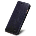 Étui portefeuille de luxe en cuir véritable marron pour iPhone, avec support et porte-cartes, pour iPhone 14 13