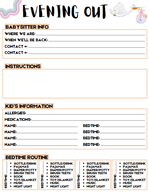 Classeur de garde d'enfants | Modèle Canva modifiable de 17 pages