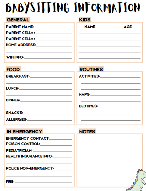 Classeur de garde d'enfants | Modèle Canva modifiable de 17 pages