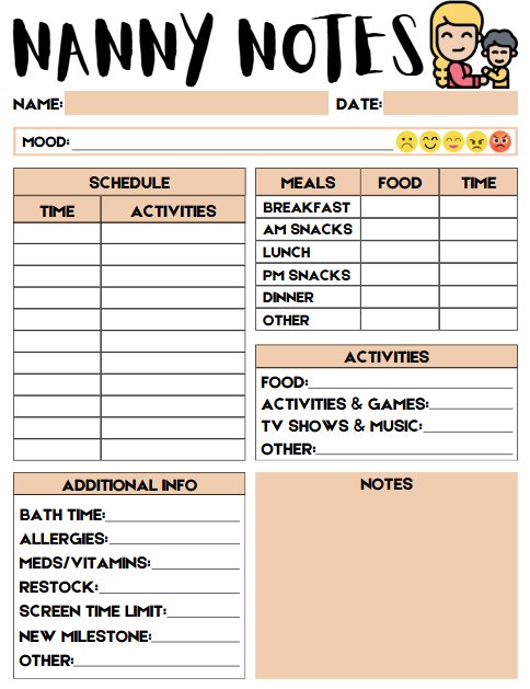 Classeur de garde d'enfants | Modèle Canva modifiable de 17 pages