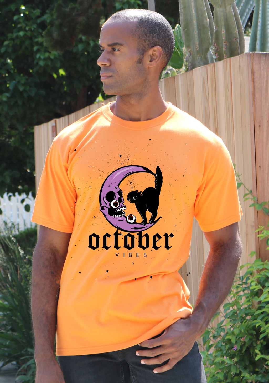 T-shirt graphique à manches courtes en viscose de bambou et coton biologique pour homme - Ambiance d'octobre