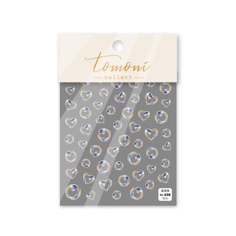 Bubble Mignon Coeurs Noirs Rouges Autocollants Ongles Décorations Nail Art Décalcomanies Design Auto-Adhésif Décoration 3D Vague pour Femmes Filles Ruban Adhésif Bandes Nail Art Autocollants
