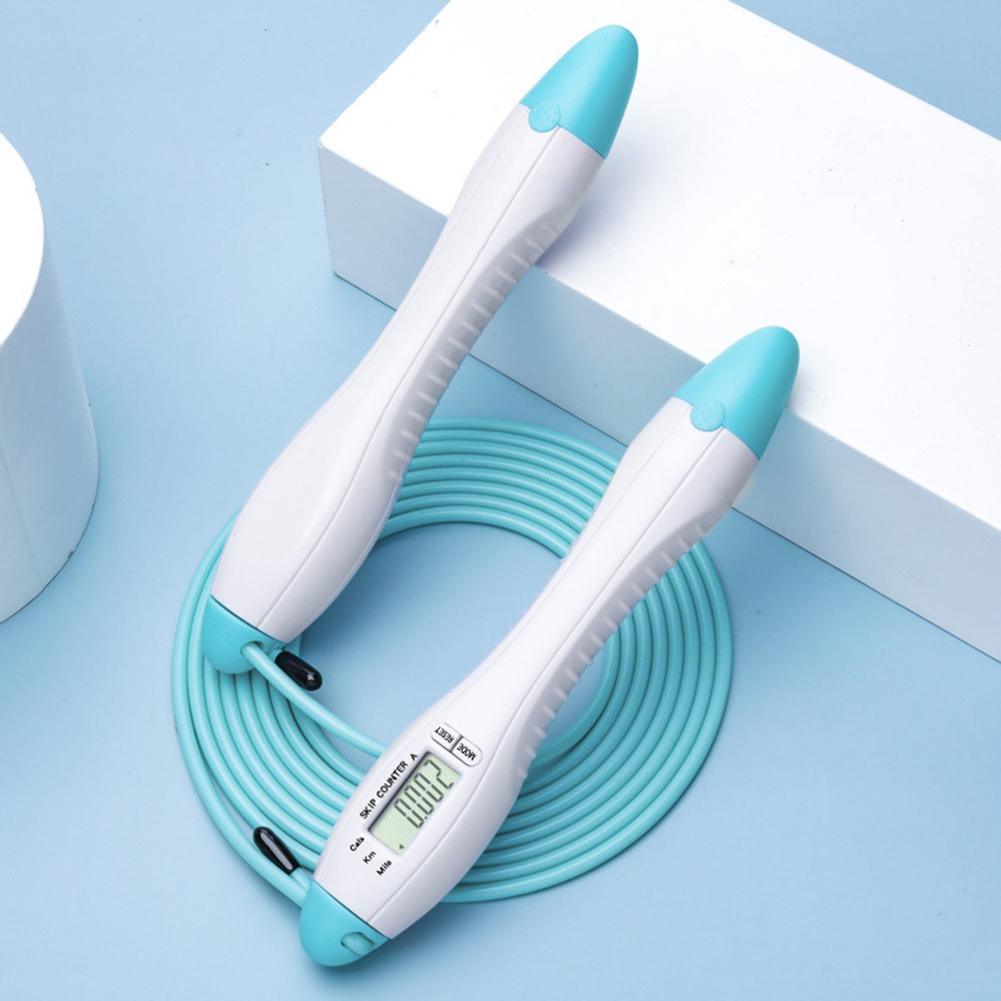 Rouleau à pâtisserie intégré, corde à sauter, corde à sauter de vitesse pour l'entraînement de boxe, la perte de poids, le fitness, corde à sauter numérique avec compteur de poids, calories, réglage du temps pour l'exercice intérieur et extérieur