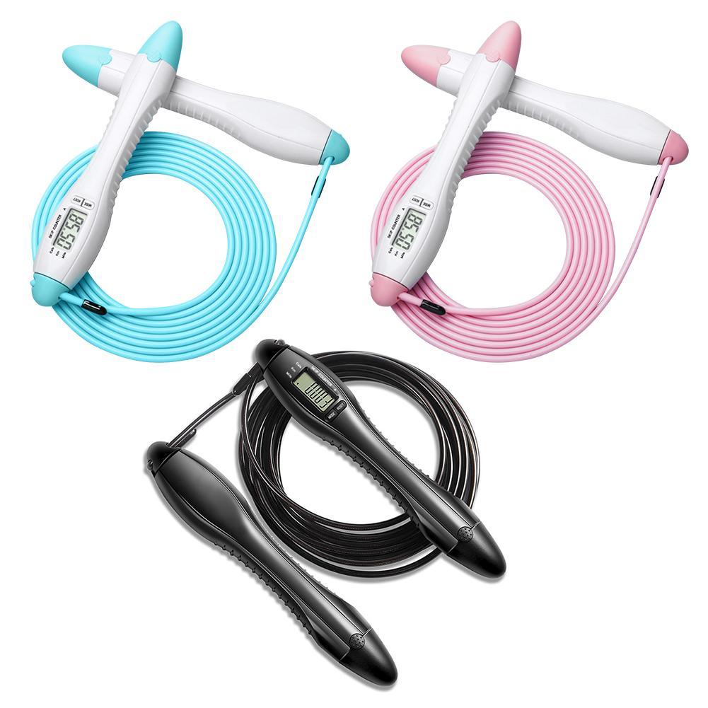 Rouleau à pâtisserie intégré, corde à sauter, corde à sauter de vitesse pour l'entraînement de boxe, la perte de poids, le fitness, corde à sauter numérique avec compteur de poids, calories, réglage du temps pour l'exercice intérieur et extérieur