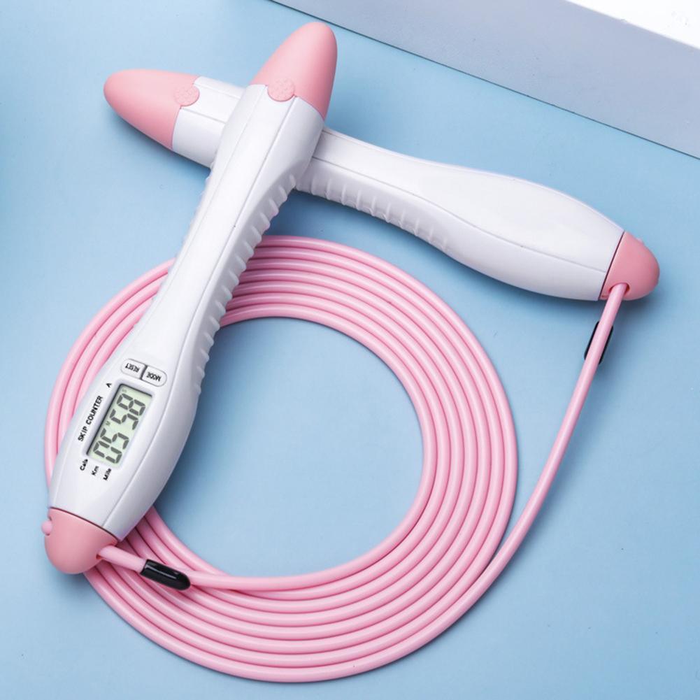 Rouleau à pâtisserie intégré, corde à sauter, corde à sauter de vitesse pour l'entraînement de boxe, la perte de poids, le fitness, corde à sauter numérique avec compteur de poids, calories, réglage du temps pour l'exercice intérieur et extérieur