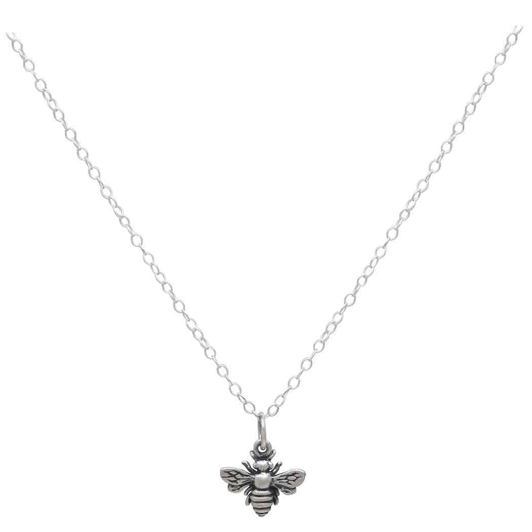Mini collier abeille en argent sterling – Bijou abeille simple et quotidien