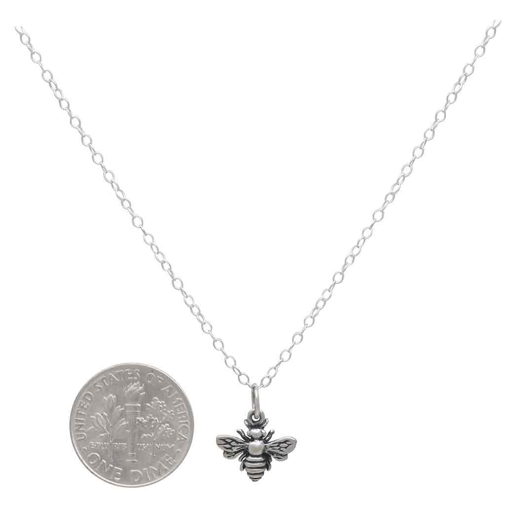Mini collier abeille en argent sterling – Bijou abeille simple et quotidien