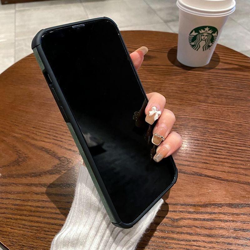 Coque de téléphone en cuir PU pour iPhone 13 12 11 14 Pro Max Mini XR XS X, étui de protection en silicone antichoc, coque arrière rigide en cuir ultra fine et résistante aux rayures pour iPhone
