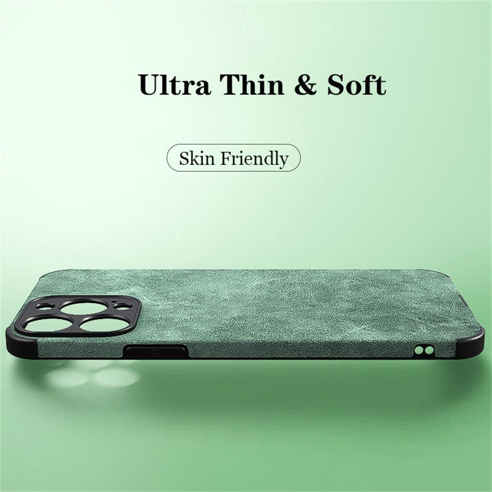 Coque de téléphone en cuir PU pour iPhone 13 12 11 14 Pro Max Mini XR XS X, étui de protection en silicone antichoc, coque arrière rigide en cuir ultra fine et résistante aux rayures pour iPhone