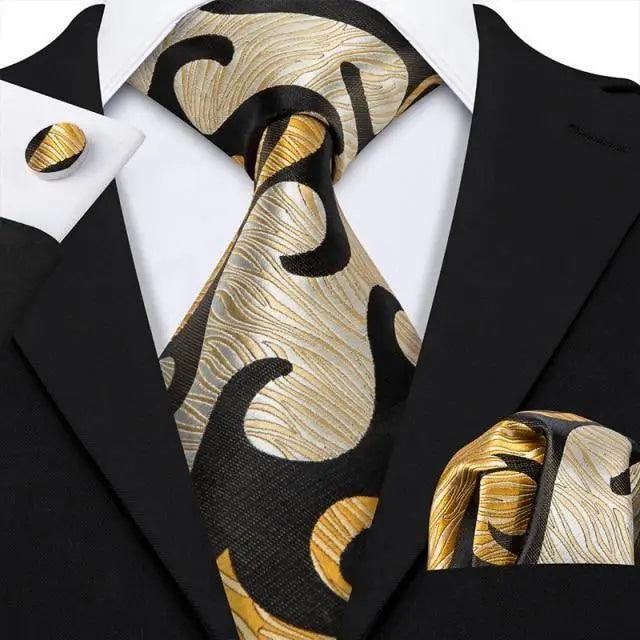 Cravate de luxe en soie pour homme, ensembles de cravates à la mode pour hommes, tenue de mariage, cravate élégante pour homme, cravates souples décontractées pour costumes d'affaires