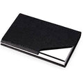Porte-cartes de visite de luxe en cuir PU et acier inoxydable multi-cartes