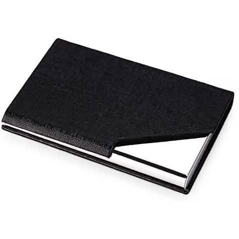 Porte-cartes de visite de luxe en cuir PU et acier inoxydable multi-cartes