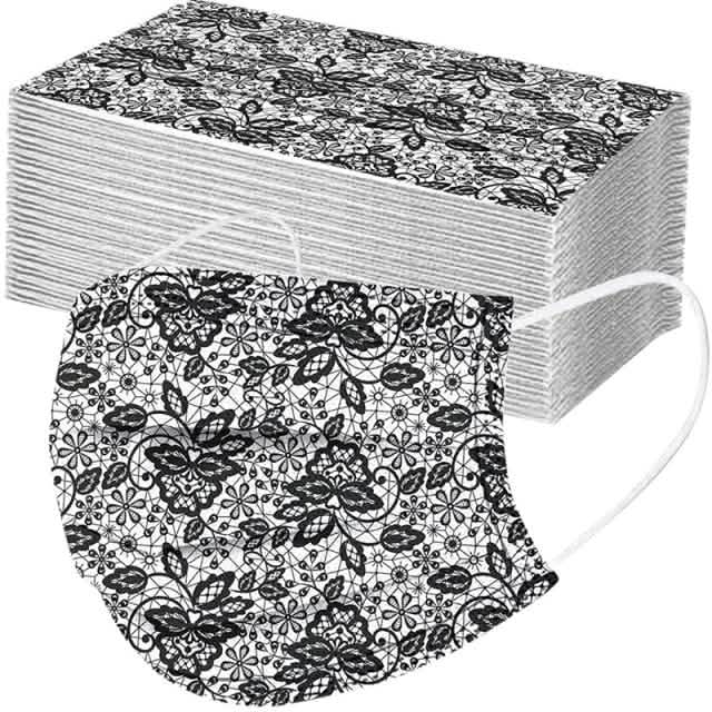 Masque jetable papillon dentelle florale