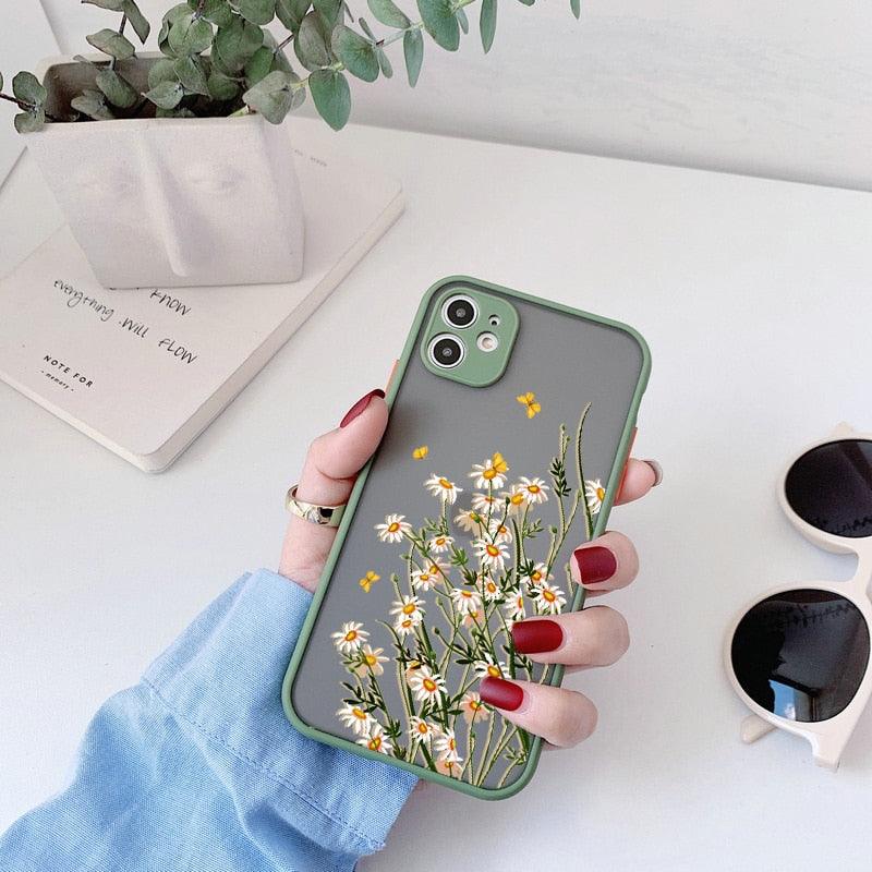 Coque de téléphone Lavande Papillon pour iPhone 13 mini 14 pro max, Coque rigide antichoc, Motif floral, Protection d'objectif intégrée, Beau design, Coque arrière transparente pour iPhone