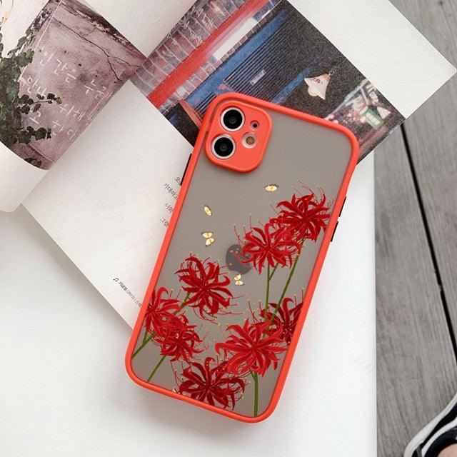 Coque de téléphone Lavande Papillon pour iPhone 13 mini 14 pro max, Coque rigide antichoc, Motif floral, Protection d'objectif intégrée, Beau design, Coque arrière transparente pour iPhone