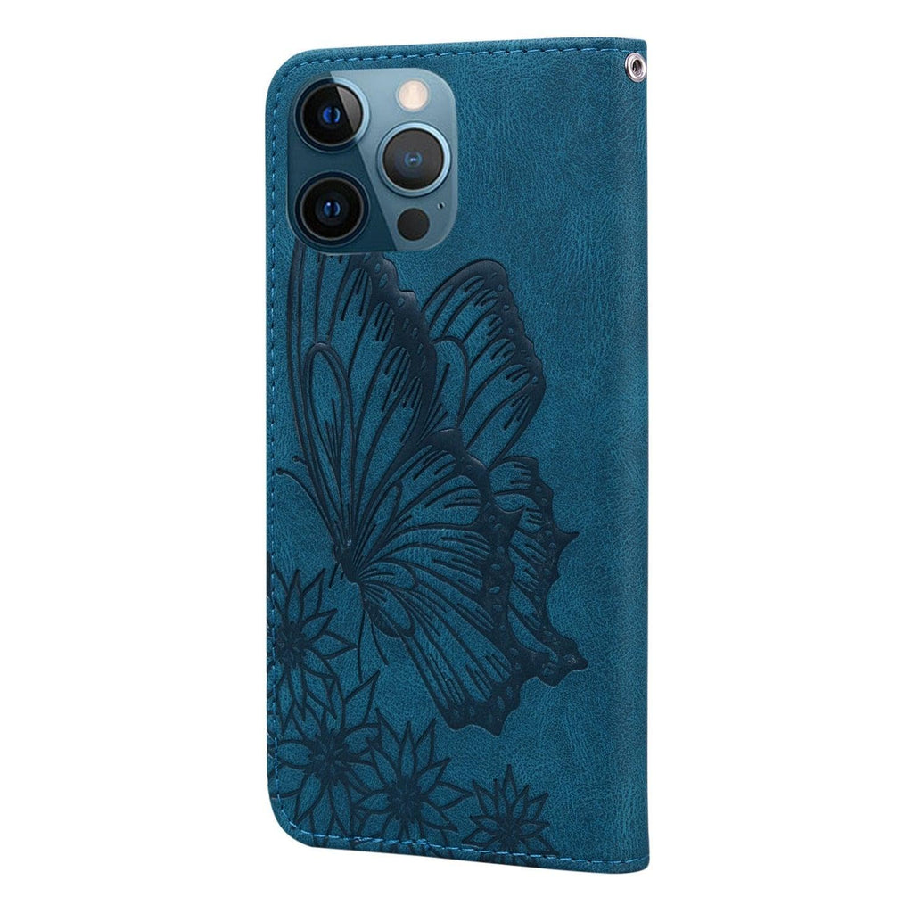 Étui portefeuille en cuir papillon pour iPhone 14 X XS XR 13 12 11 Pro Max 12 MINI, étui portefeuille en cuir PU motif papillon et fleurs, étui à rabat magnétique antichoc.