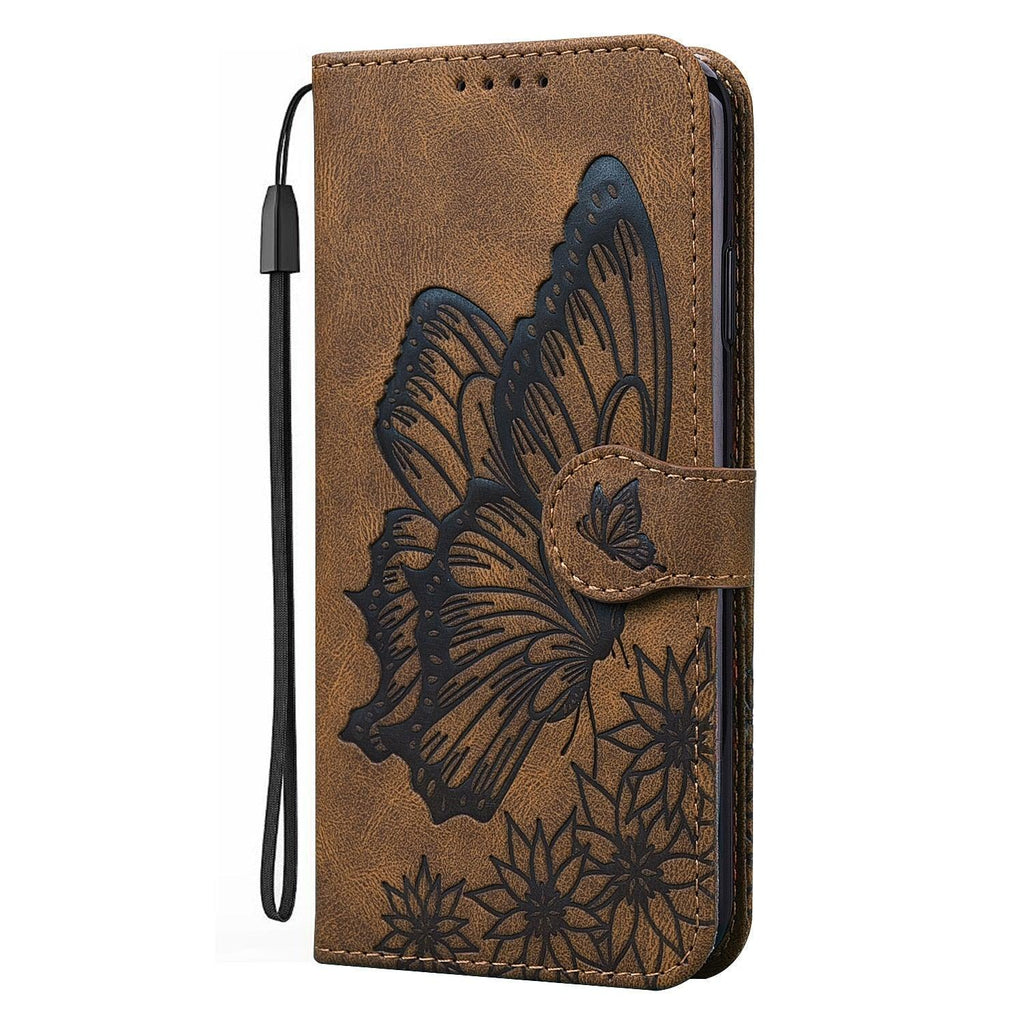 Étui portefeuille en cuir papillon pour iPhone 14 X XS XR 13 12 11 Pro Max 12 MINI, étui portefeuille en cuir PU motif papillon et fleurs, étui à rabat magnétique antichoc.