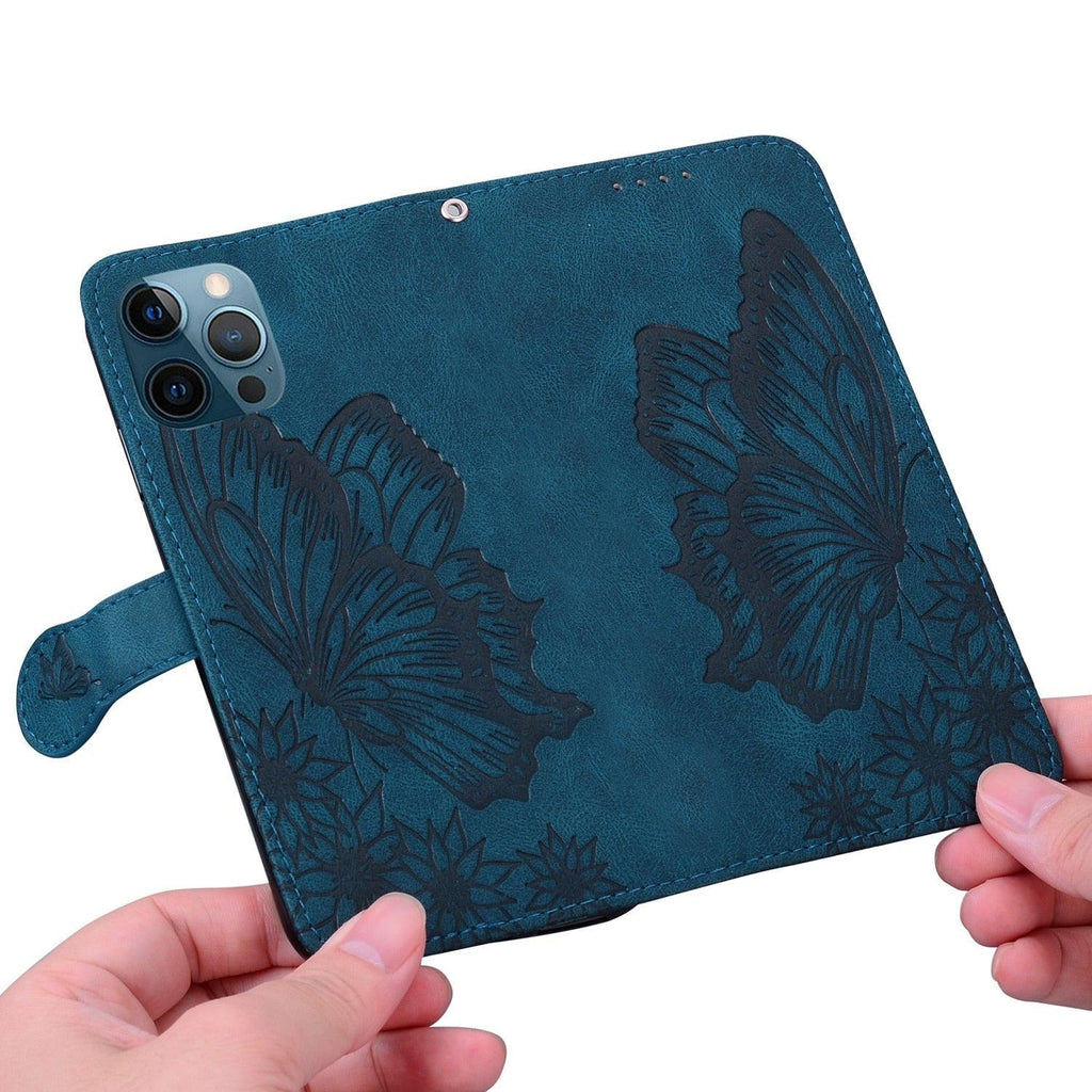 Étui portefeuille en cuir papillon pour iPhone 14 X XS XR 13 12 11 Pro Max 12 MINI, étui portefeuille en cuir PU motif papillon et fleurs, étui à rabat magnétique antichoc.