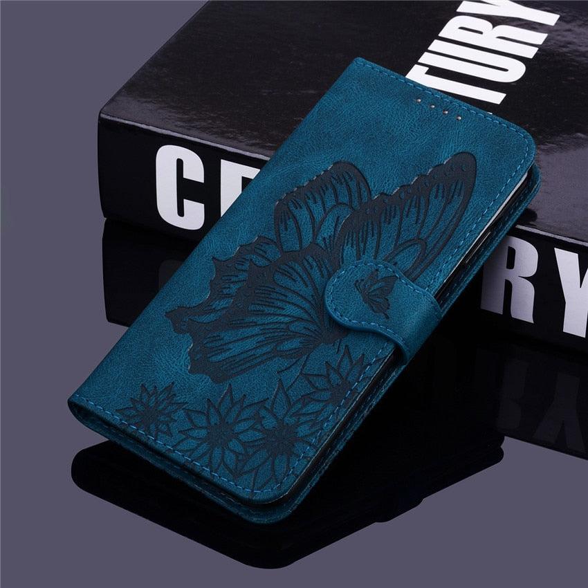 Étui portefeuille en cuir papillon pour iPhone 14 X XS XR 13 12 11 Pro Max 12 MINI, étui portefeuille en cuir PU motif papillon et fleurs, étui à rabat magnétique antichoc.