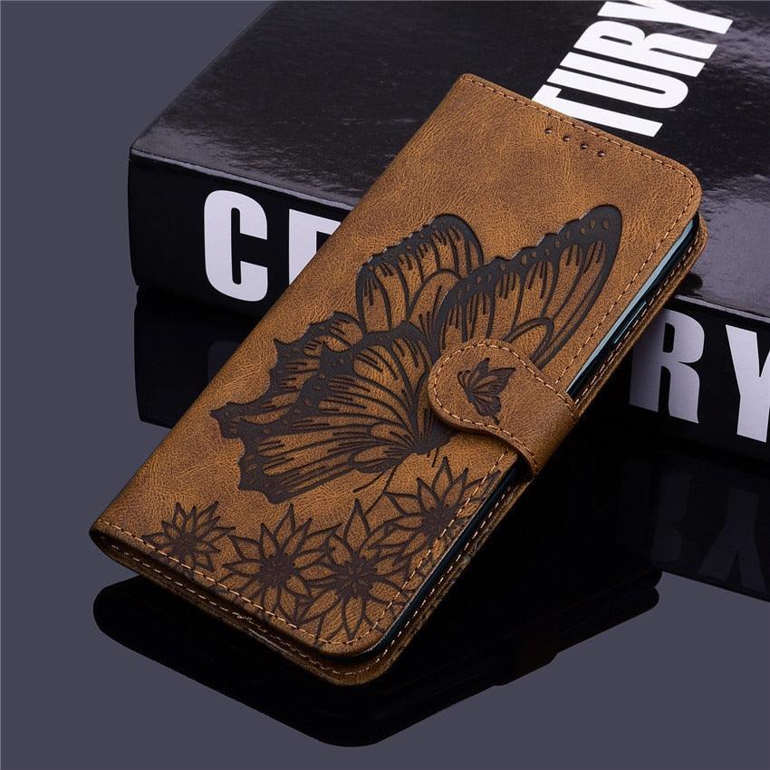 Étui portefeuille en cuir papillon pour Xiaomi Mi11 Redmi Note 9T 9 9A 9S 8 Pro 8A POCO X3 NFC M3 F3 10 Pro Lite, étui portefeuille en cuir rétro à rabat magnétique pour téléphone portable