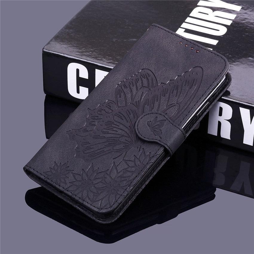 Étui portefeuille en cuir papillon pour Xiaomi Mi11 Redmi Note 9T 9 9A 9S 8 Pro 8A POCO X3 NFC M3 F3 10 Pro Lite, étui portefeuille en cuir rétro à rabat magnétique pour téléphone portable