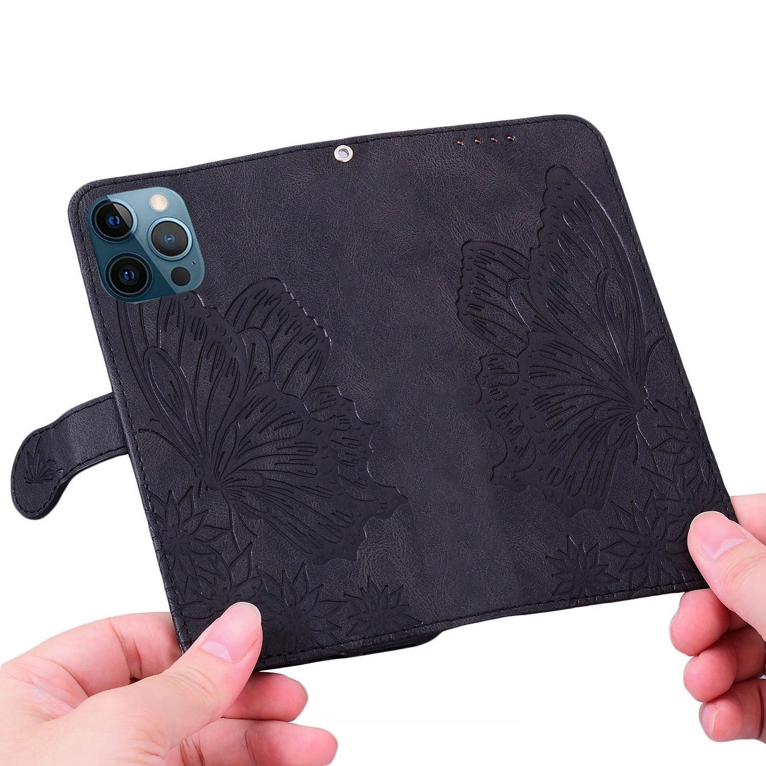 Étui portefeuille en cuir papillon pour Xiaomi Mi11 Redmi Note 9T 9 9A 9S 8 Pro 8A POCO X3 NFC M3 F3 10 Pro Lite, étui portefeuille en cuir rétro à rabat magnétique pour téléphone portable