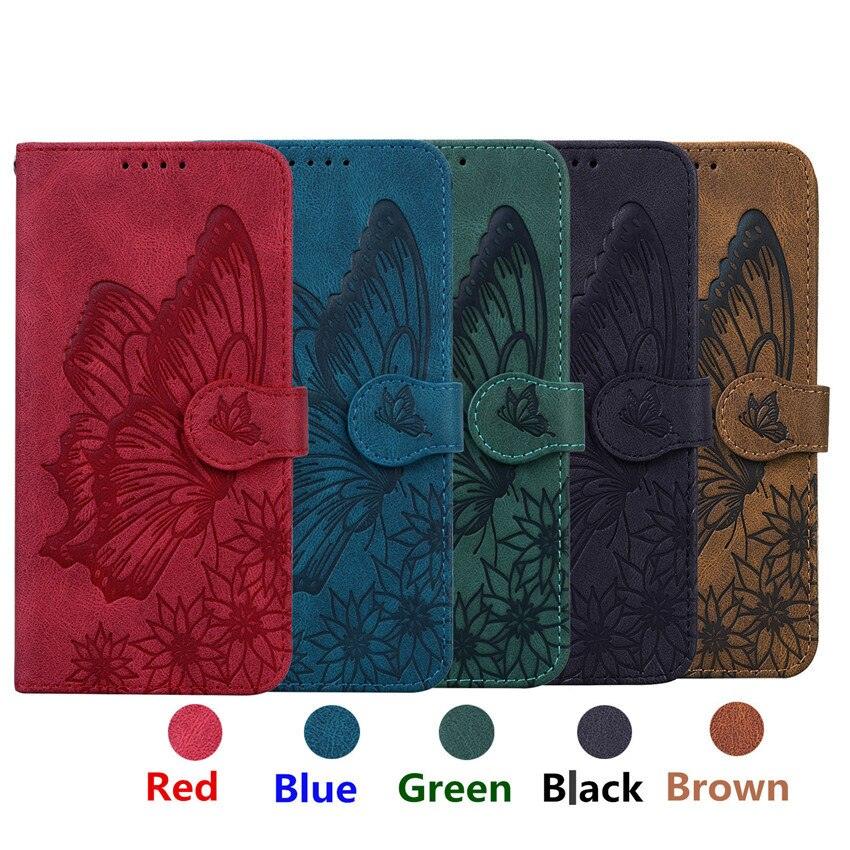 Étui portefeuille en cuir papillon pour Xiaomi Mi11 Redmi Note 9T 9 9A 9S 8 Pro 8A POCO X3 NFC M3 F3 10 Pro Lite, étui portefeuille en cuir rétro à rabat magnétique pour téléphone portable