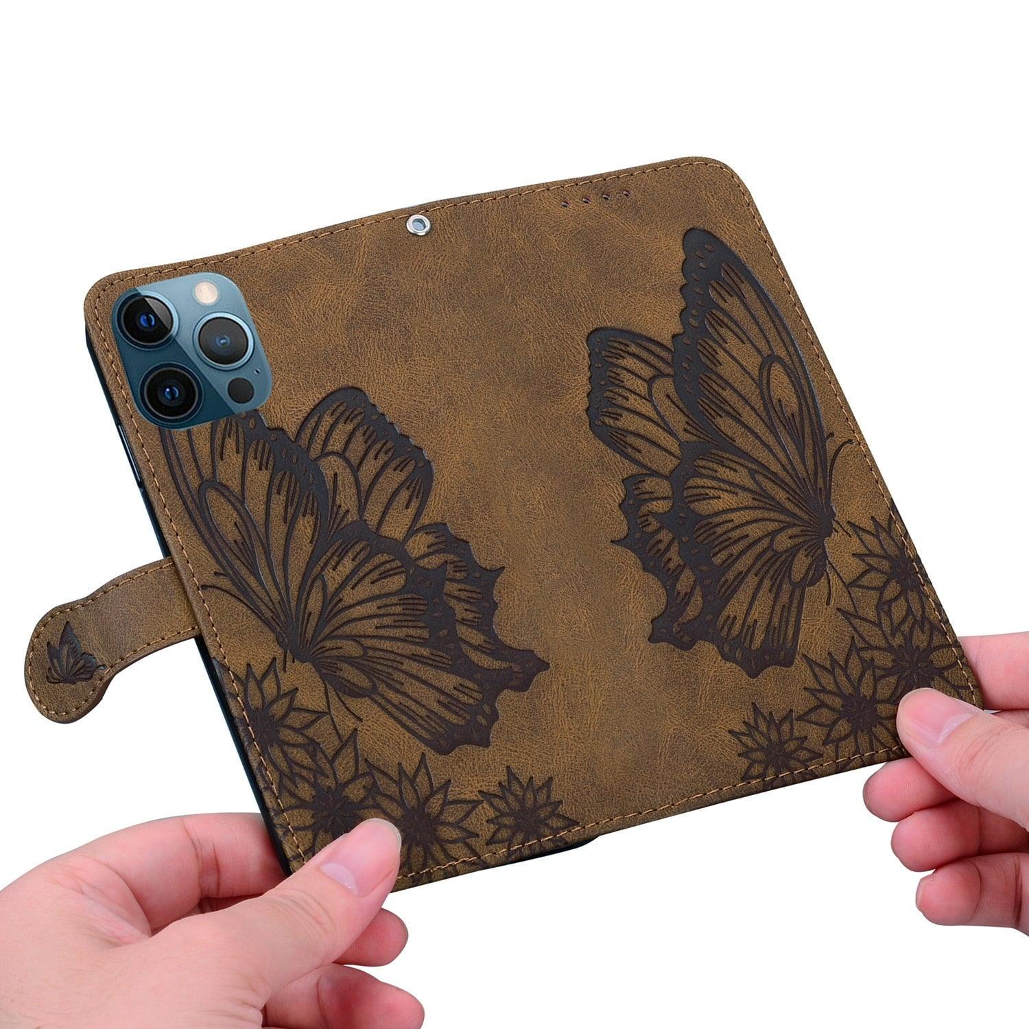 Étui portefeuille en cuir papillon pour Xiaomi Mi11 Redmi Note 9T 9 9A 9S 8 Pro 8A POCO X3 NFC M3 F3 10 Pro Lite, étui portefeuille en cuir rétro à rabat magnétique pour téléphone portable