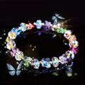 Bracelet breloque papillon en cristal artificiel perlé