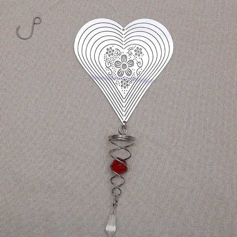Carillon éolien papillon avec boule à facettes, queue en spirale, métal 3D rotatif, papillon en acier inoxydable, carillon éolien en métal, pendentif de Noël, carillon en spirale à suspendre, décoration de jardin, cour, maison